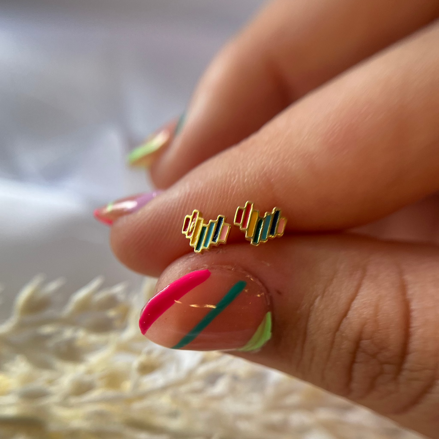 Colored Hearts Earrings