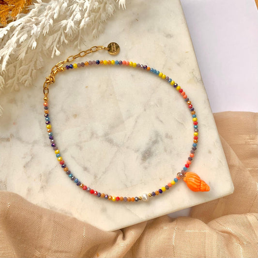 Sea Shell Orange Necklace